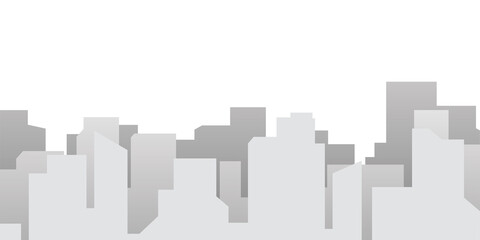 Fototapeta premium Gray silhouette cityscape png, transparent background