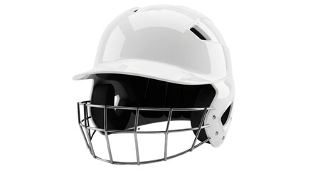 Naklejka premium White baseball batting helmet for safety isolated PNG with Transparent Background