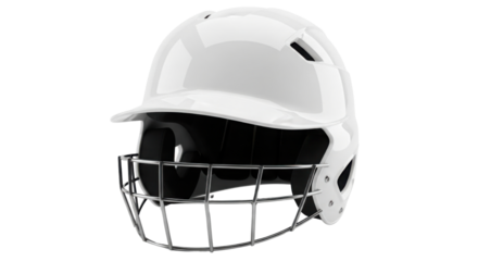 White baseball batting helmet for safety isolated PNG with Transparent Background