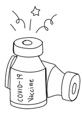 COVID-19 vaccine bottle png doodle illustration