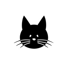 Sad cat icon on a transparent background