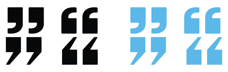 quotes icon collection. quotation marks black isolated vector
