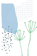 Dandelion png background aesthetic doodle with grid