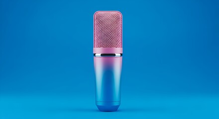 Microphone podcasting recording studio equipment pink blue condenser mic audio gear