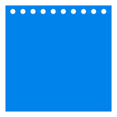 Note paper png collage element, blue square shape on transparent background