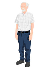 Senior man png sticker illustration, transparent background