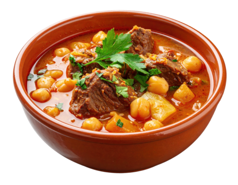 Hearty stew in a rustic bowl (1) - Powered by Adobe