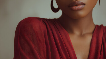 Female model fashion photoshoot in studio