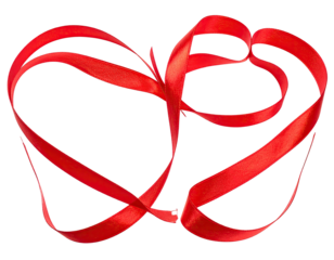 Red ribbon, intertwined, heart-like