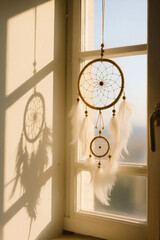 Dreamcatcher by the Window in Morning Sunlight