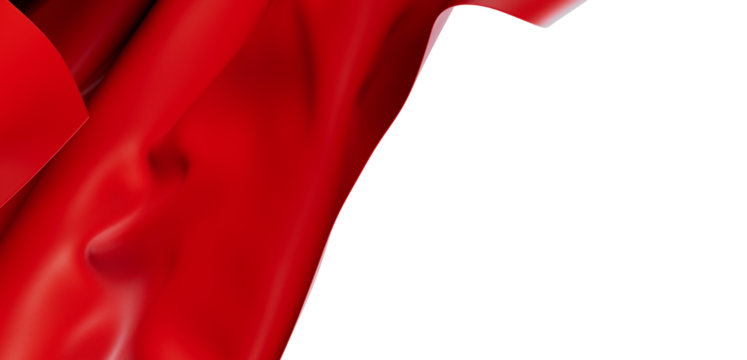 Abstract red fabric flowing, elegant background with copy space. Ideal for design concepts, events, and creating a dynamic aesthetic.