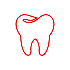 Dental Tooth Outline Icon - Health, Dentistry, and Oral Care Line Art Vector	