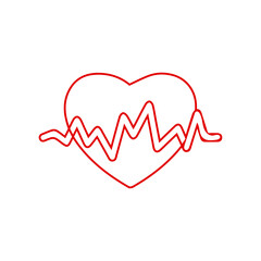 Medical Heart Pulse Outline Icon - Health, Cardiology, and EKG Line Art Vector	