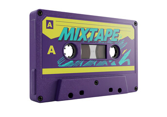 Fototapeta premium Vintage Cassette Tape: 80s Retro Music Design Element