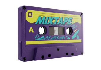 Vintage Cassette Tape: 80s Retro Music Design Element