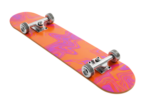 Vibrant Orange & Pink Skateboard:  A Stunning Design - Powered by Adobe
