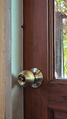 old wooden door with handle