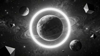 Obraz premium Serene Solar System in Space