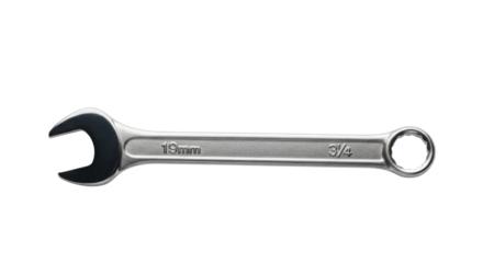 Wrench with size markings, 10mm and 7/16 isolated PNG with Transparent Background