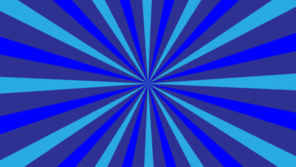A vibrant blue radial sunburst background with converging beams creating a dynamic retro starburst effect for design backdrops