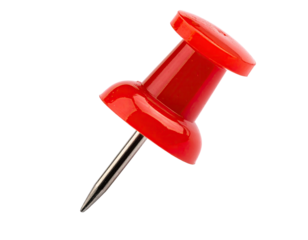 Red pushpin on black background