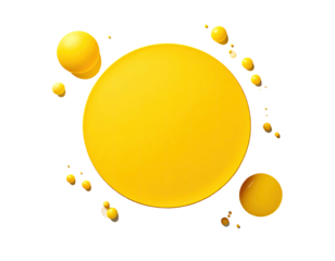 Abstract design of overlapping yellow circles and droplets