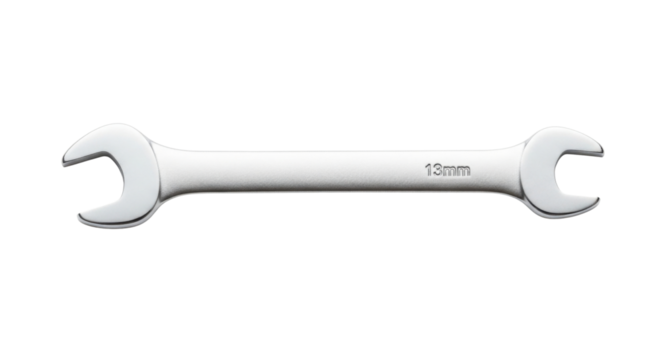 13mm wrench spanner close-up shot isolated PNG with Transparent Background