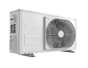 White outdoor air conditioning unit