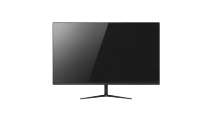 Sleek and modern television set with a black screen isolated PNG with Transparent Background