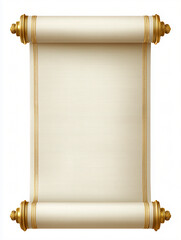 An isolated blank golden-edged scroll