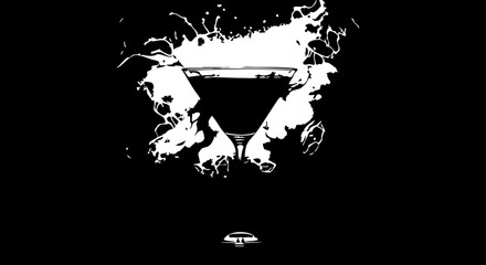 Elegant cocktail explosion with vibrant splash effect, a modern celebration drink for bars, parties, and stylish events; vector origin design