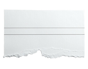 Obraz premium Blank white torn paper with a horizontal line