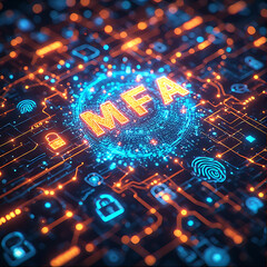 Multi-Factor Authentication (MFA) Technology for Enhanced Cybersecurity, Strong User Identity Verification, Encrypted Access Control, and Secure Digital Authentication Across Applications, Devices