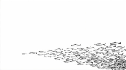 Fototapeta premium Minimalist Black Line Art Poster Design with Abstract Geometric Shapes on Pure White Background for Modern Home Office Wall Decor