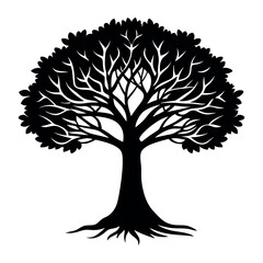 Tree silhouette black vector illustration isolated