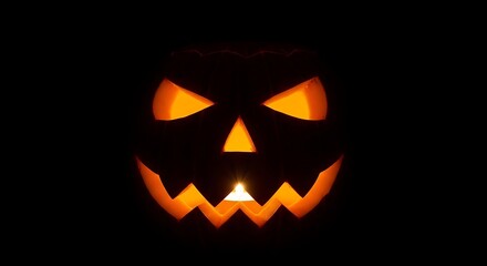 Glowing Jack-o'-Lantern A Spooky Halloween Night Scene