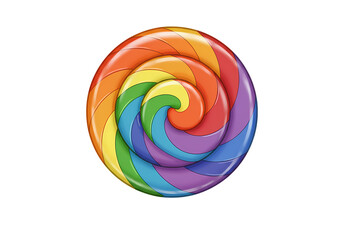 Rainbow Swirl Lollipop: Vibrant Candy Graphic