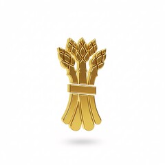 A golden icon of a bunch of asparagus with a minimalist design,