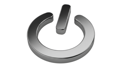 Isolated Power button symbol, control switch icon, start or stop interface device vector sign