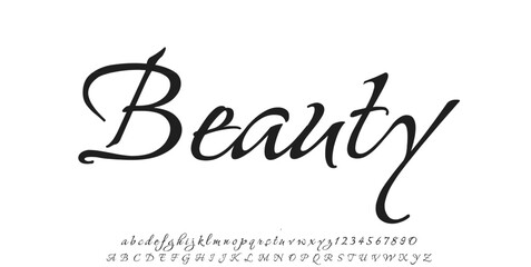 Manual signature for documents on white background. Hand drawn Calligraphy lettering Vector illustration