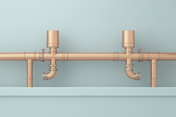 Graphic layouts for plumbing advertisement showcasing copper piping and fittings
