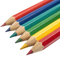 Naklejka premium A bundle of brightly painted wooden pencils neatly tied together, colorful stationery symbolizing creativity, learning, and artistic expression. PNG