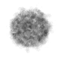 Fluffy smoky circle, black cotton cloud, transparent insulated..