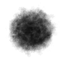 Fluffy smoky circle, black cotton cloud, transparent insulated..