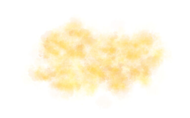 Colored transparent smoke on a transparent background. A yellow cloud of fog. Chemical gas..