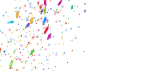 Flying multicolored and bright confetti sparks. An explosion of festive fireworks, bright colored lights