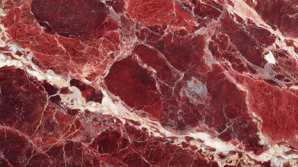 Crimson Marble Texture: A close-up view of a crimson marble surface, showcasing intricate veining patterns and textures. This elegant stone, ideal for luxury projects and interiors.