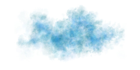 Colored transparent smoke on a transparent background. A blue cloud of fog. Chemical gas..