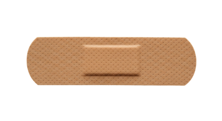 Adhesive bandage single isolated on transparent background injury care