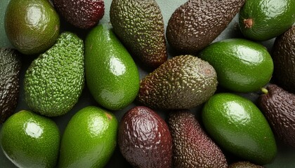 Fresh, whole avocados. Healthy food concept.